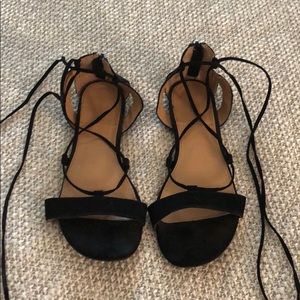 Women’s size 9 lace up black sandals